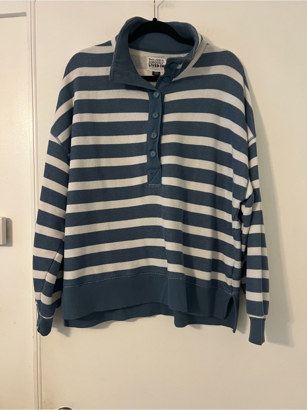 American Eagle Big Hug Henley sweatshirt 1/4 button-up  sz S (L129)
